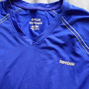 Reebok Xs Long Sleeve Shirt Blue Play Day Dry Yoga Athleisure Blue Top
